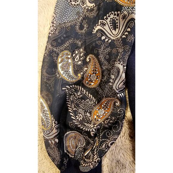 SIX/FIFTY McKenna Paisley Sweater, Sheer Sleeves, Womens Sz M, New NWT - Picture 10 of 12
